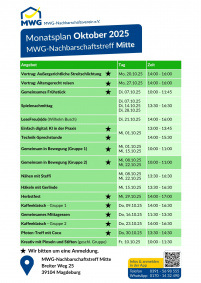 Monatsplan Oktober 2025 - Mitte