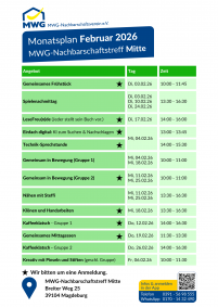 Monatsplan Februar 2026 - Mitte