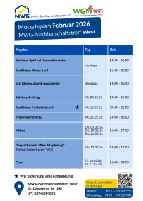 Monatsplan Februar 2026 - West
