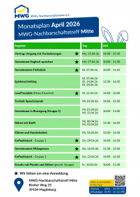 Monatsplan April 2026 - Mitte