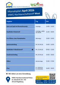 Monatsplan April 2026 - West