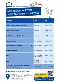 Monatsplan Juni 2026 - West