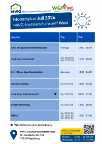 Monatsplan Juli 2026 - West