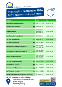 Monatsplan September 2026 - Mitte