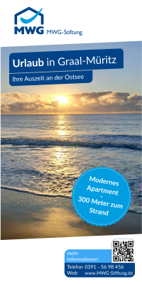 Flyer zur Ferienwohnung der MWG Stiftung in Graal-Müritz