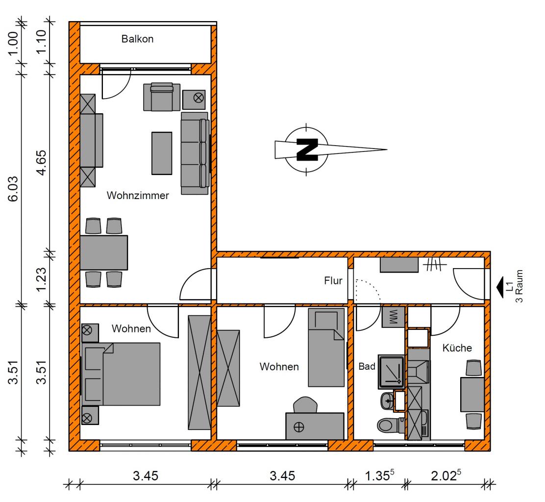 Attraktive 3-Raumwohnung mit EBK - Foto 5