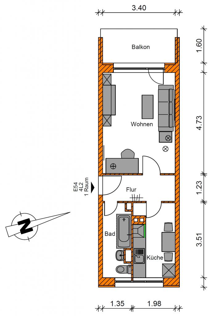 Gemütliche 1-Raumwohnung sucht neue Mieter - Foto 4