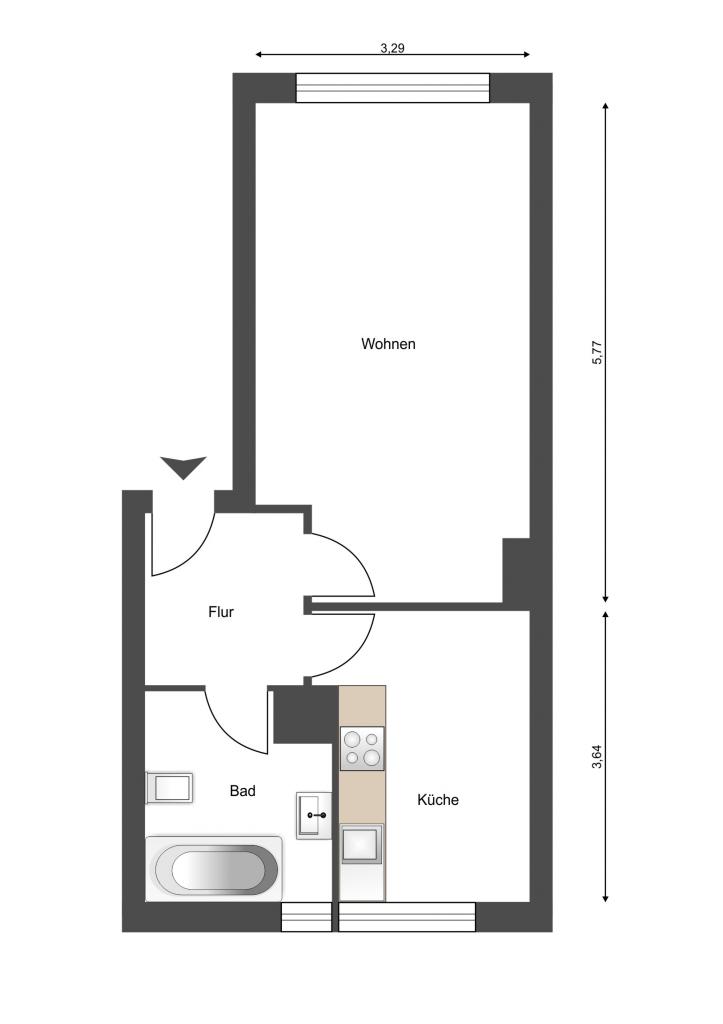 1-Raumwohnung im beliebten Stadtfeld - frisch saniert - Photo 5