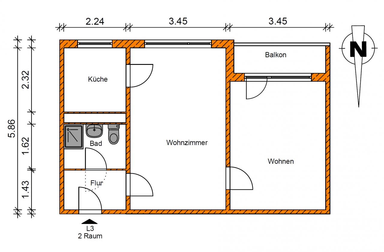 Charmante kleine Wohnung mit Balkon - Foto 3
