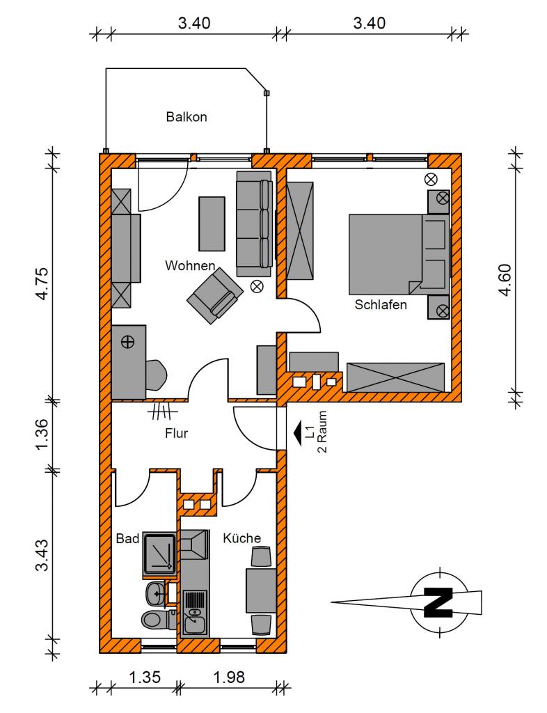 Bezugsfertige 2-Raumwohnung - Foto 5